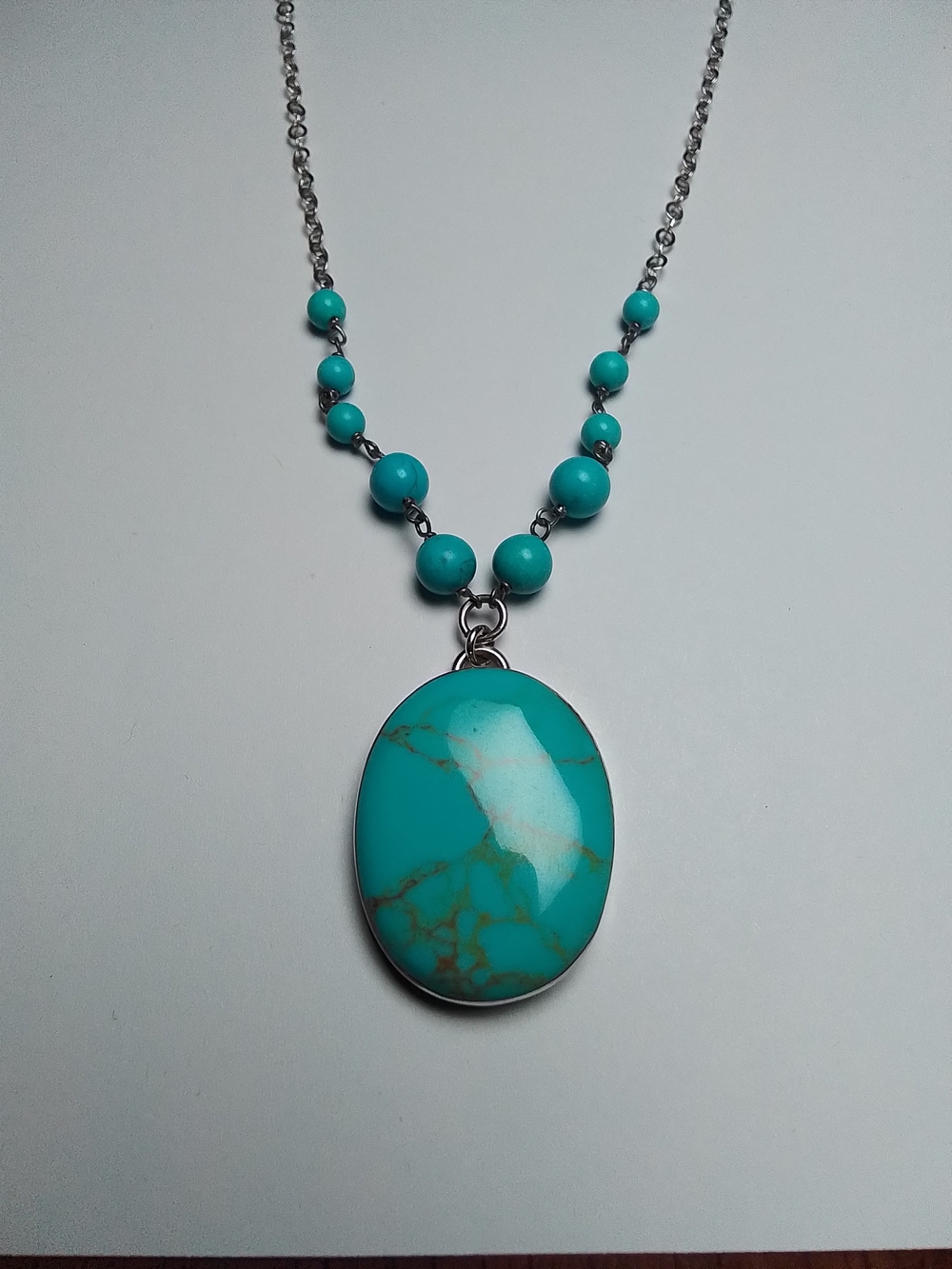Vintage ATI Mexico Sterling 925 Turquoise Beaded Necklace